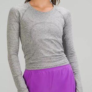 Swiftly Tech Long Sleeve 2.0 Race (Slate/White, Size 0)